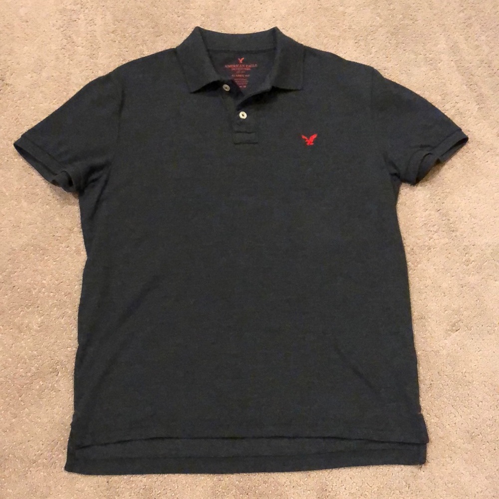 American Eagle Dark Gray Polo Shirt